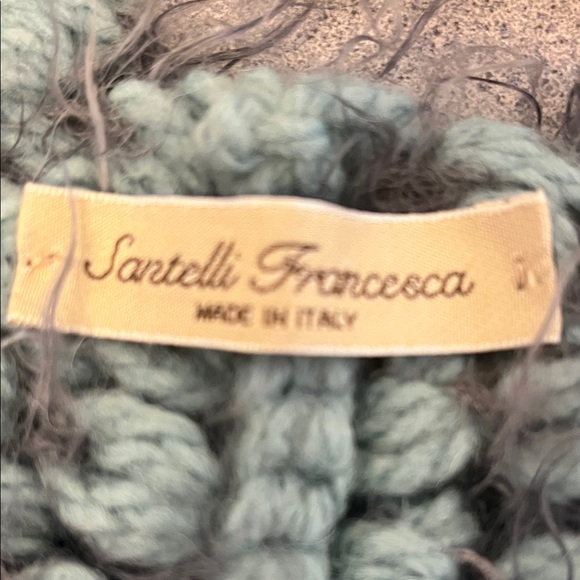 Chunky Knit Infinity Scarf in Teal and Gray - Picture 3 of 4